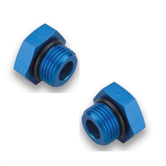 Earls 581404ERL Port Plug O-Ring Seal, -4 AN, Blue Anodized, Aluminum