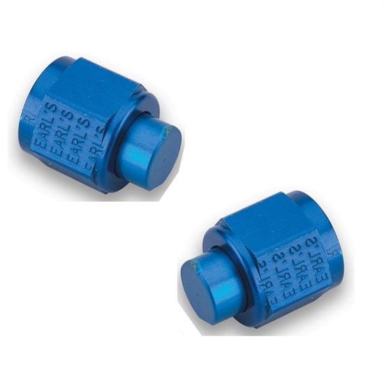 Earls 592904ERL -4 AN Cap, Blue Anodized, Lightweight Aluminum