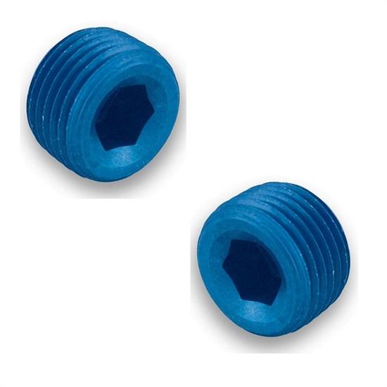 Earls 593202ERL 1/8 Inch NPT Internal Plug, Blue Anodized, Aluminum