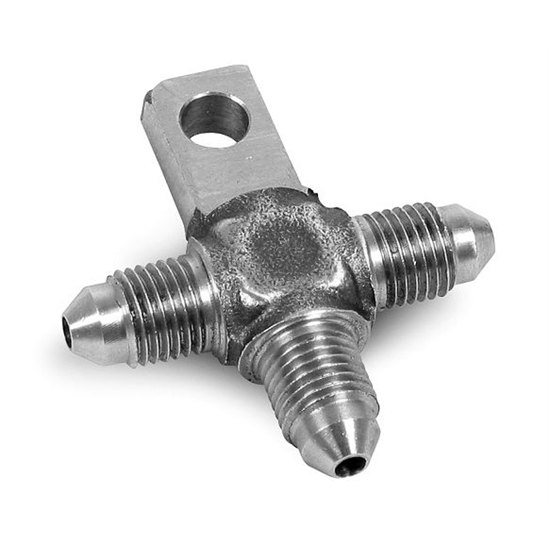 Earls 6453003ERL Speed-Seal -3 AN Hose End Tee, 3/16 Mount, Steel