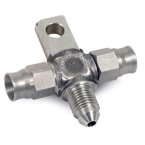 Earls 6453293ERL Speed-Seal -3 AN Hose End Stainless Tee, 3/16 Mount