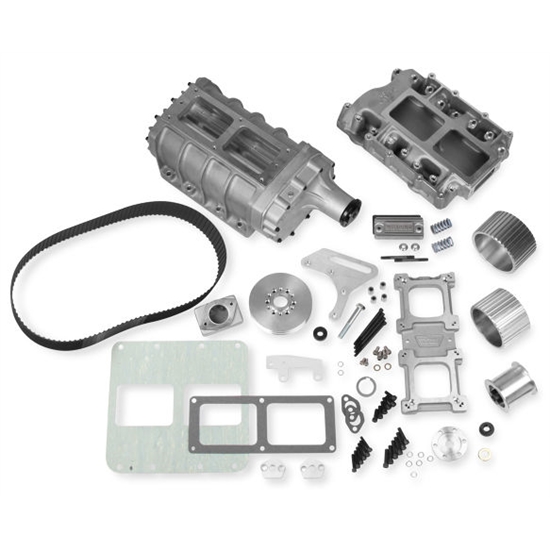 Weiand 7581 Street Supercharger Kit 1/2 In. Pitch Drive, Satin Finish