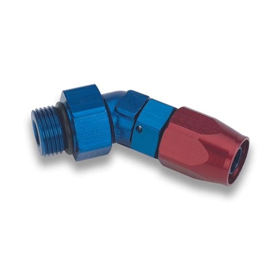 Earls 844586ERL 45 Degree -8 AN Hose to -6 AN O-Ring Male Hose End