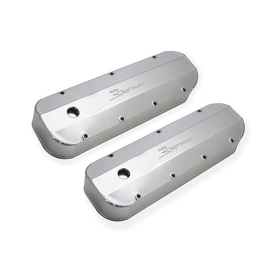 Sniper 890002 Fabricated Aluminum Valve Covers, 1965-2000 BBC, Silver
