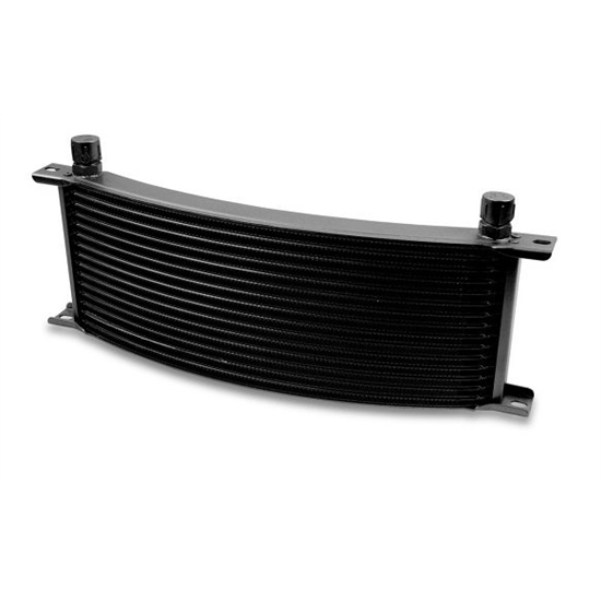 Earls 91608AERL 16 Row Oil Cooler Core, -8 AN Male Fitting, Black Wide