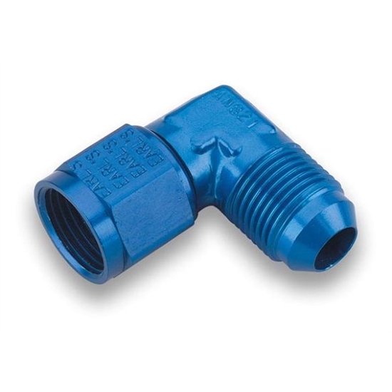 Earls 921103ERL Blue 90 Degree -3 AN Male to -3 AN Female Swivel