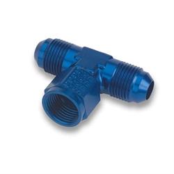 Earls 925104ERL Blue Anodized -4 AN Tee, Female Swivel on Branch