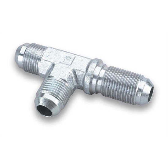 Earls 960403ERL -3 AN Bulkhead Tee on Run, Zinc Plated Steel