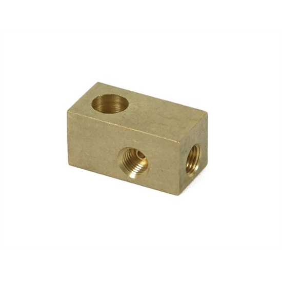 Earls 972052ERL 3/8-24 Inch IF 7/16 Inch Hole Brake Adapter Tee, Brass