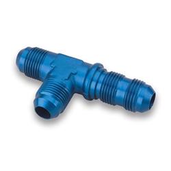 Earls 980408ERL Blue Anodized -8 AN Bulkhead Tee on Run, Aluminum