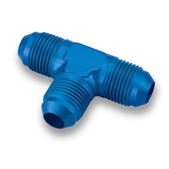Earls 982410ERL Blue Anodized -10 AN Male Tee, Lightweight Aluminum