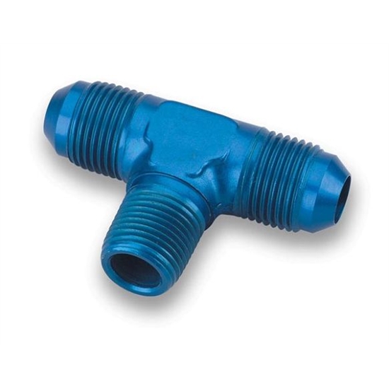 Earls 982508ERL Blue -8 AN Male Tee to 3/8 Inch NPT on Branch