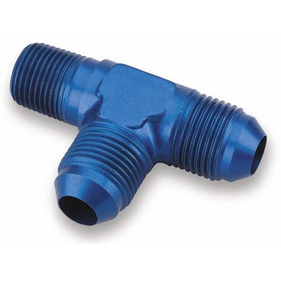 Earls 982603ERL Blue -3 AN Male Tee to 1/8 Inch NPT on Run, Aluminum