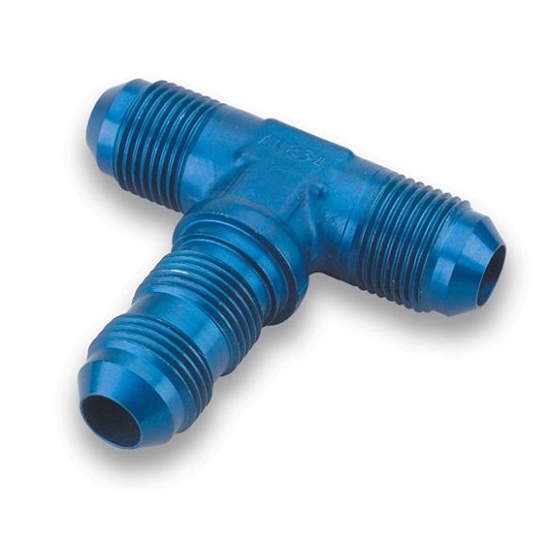 Earls 983404ERL Blue Anodized -4 AN Bulkhead Tee Lightweight Aluminum