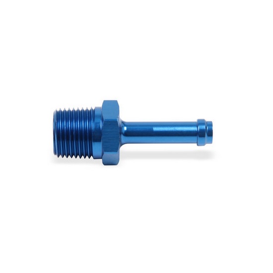 Earls 984004ERL Blue Straight 1/4 Inch Hose Barb to 1/8 Inch NPT Male
