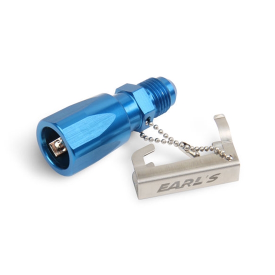 Earls 991986ERL -8 AN to 3/8 Inch Quick Connect Fuel Fitting, Blue