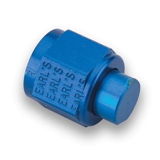 Earls 992910ERL Blue Anodized -10 AN Cap, Lightweight Aluminum
