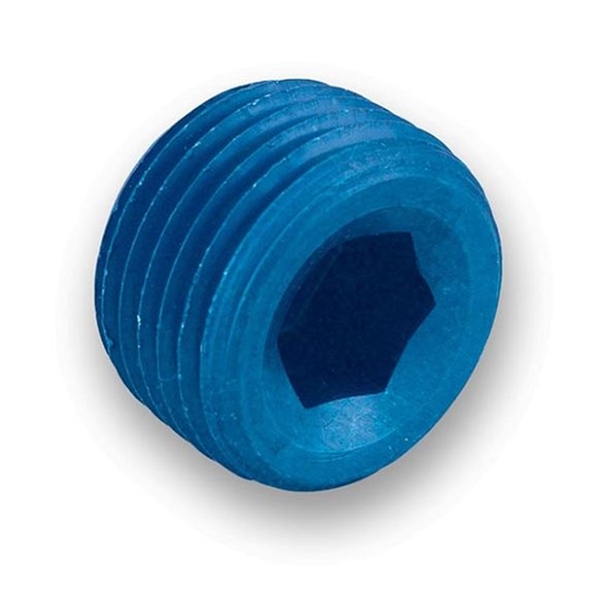 Earls 993205ERL Blue Anodized 1/2 Inch NPT Internal Plug, Aluminum