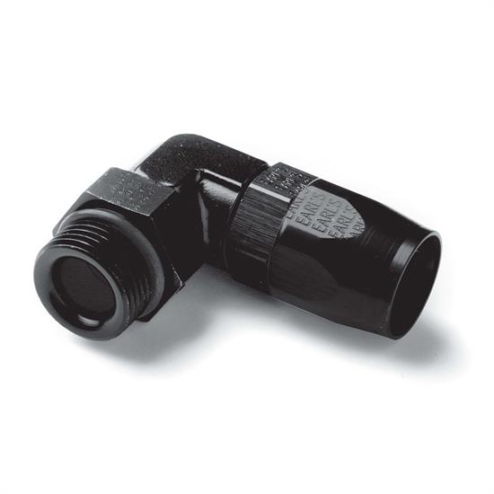 Earls AT849086ERL Swivel-Seal -8 Hose End, -6 O-Ring, Black, 90