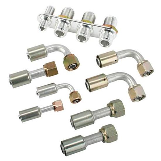 Speedway Inline A/C Hose Bulkhead Plates with Crimp Fittings