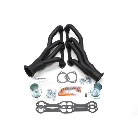 Doug's Headers D304-B 4-Tube Shorty Header, 1-5/8 In, 1964-94 GM, Blk