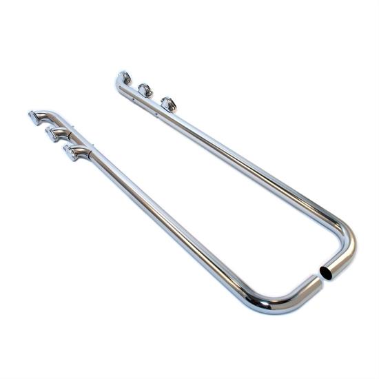 Patriot Exhaust H1284 Low-Line Lake Pipe Triple Style Chrome, 2 x 80