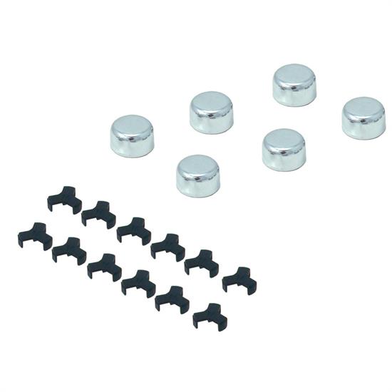 Spectre 1418 Steel Chrome Plated Bolt Caps, 9/16 Inch, 14mm, Set/6