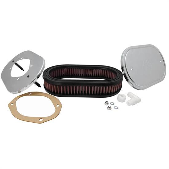 K&N 56-1010 Air Filter Custom Racing Assemblies, 1.75 Tall, Red, Oval