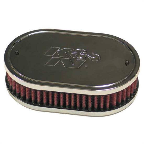 K&N 56-1030 Air Filter Custom Racing Assemblies, 1.75 Tall, Red, Oval