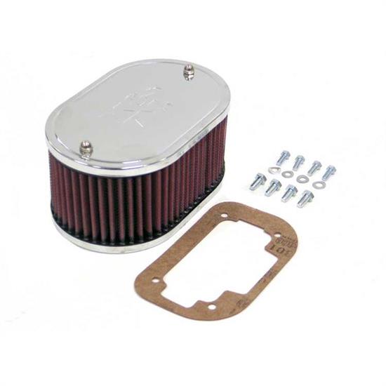 K&N 56-1040 Air Filter Custom Racing Assemblies, 3.313 Tall, Red, Oval