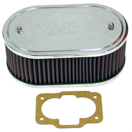 K&N 56-1130 Air Filter Custom Racing Assemblies, 3.25 Tall, Red, Oval