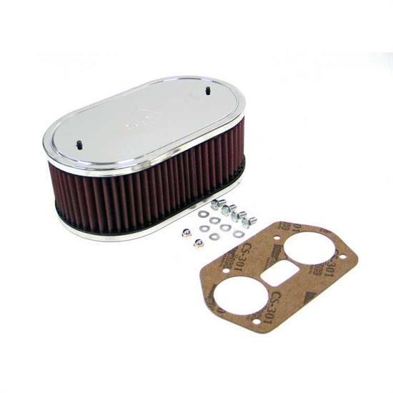 K&N 56-1190 Custom Air Filter Assemblies, 3.25in Tall, Red, Oval