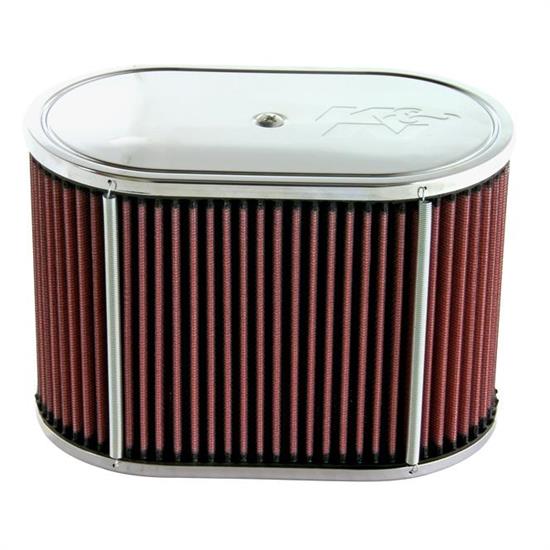 K&N 56-1200 Custom Air Filter Assemblies, 6in Tall, Red, Oval