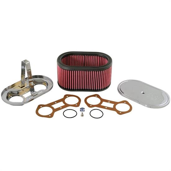 K&N 56-1220 Air Filter Custom Racing Assemblies, 4.5in Tall, Red, Oval