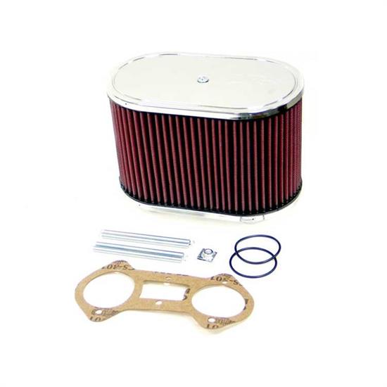 K&N 56-1230 Air Filter Custom Racing Assemblies, 5.5in Tall, Red, Oval