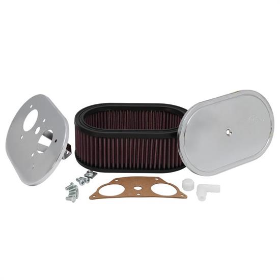 K&N 56-1255 Custom Air Filter Assemblies, 3.25in Tall, Red, Oval