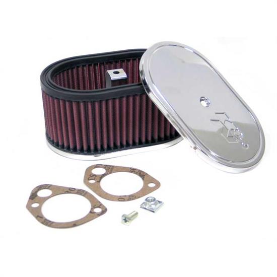 K&N 56-1320 Air Filter Assembly, 3.25in Tall, Red, Oval