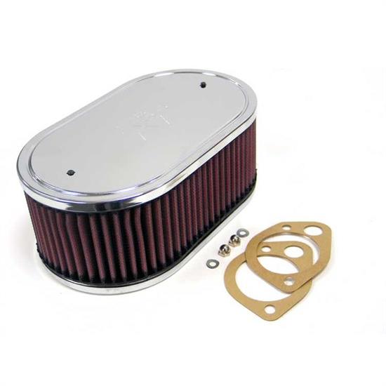 K&N 56-1360 Air Filter Assembly, 3.25in Tall, Red, Oval
