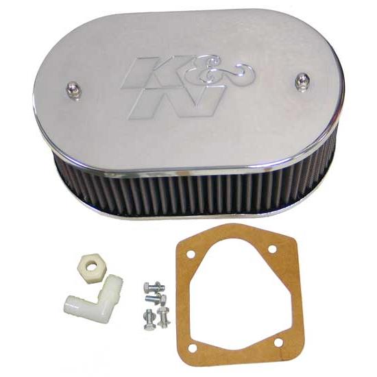 K&N 56-1652 Air Filter Assembly, 3.25in Tall, Red, Oval