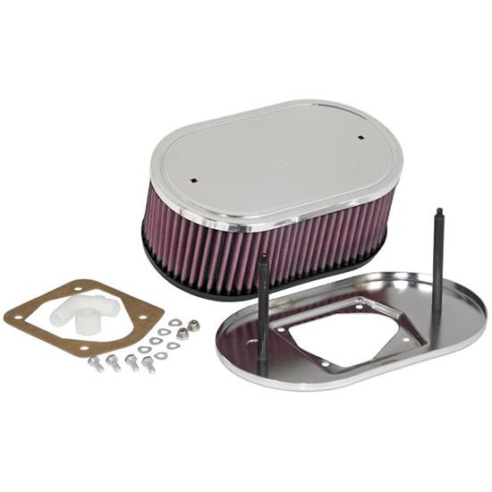 K&N 56-1660 Air Filter Assembly, 3.25in Tall, Red, Oval