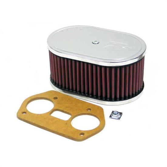 K&N 56-1691 Air Filter Assembly, 3.25in Tall, Red, Oval