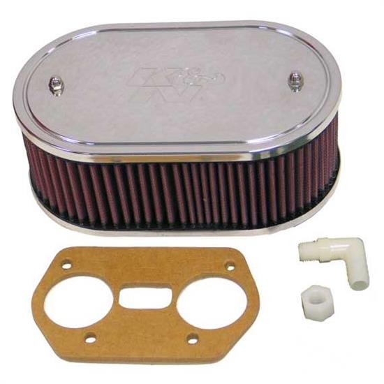 K&N 56-1693 Air Filter Assembly, 3.25in Tall, Red, Oval