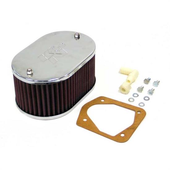 K&N 56-1703 Air Filter Assembly, 3.25in Tall, Red, Oval