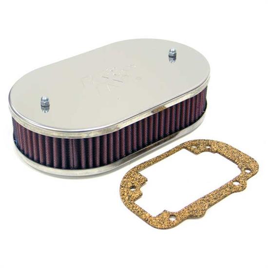 K&N 56-9073 Air Filter Assembly, 2.063in Tall, Red, Oval