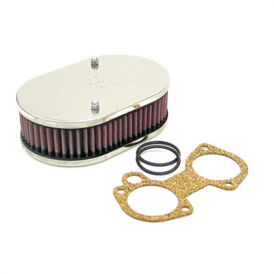 K&N 56-9100 Air Filter Assembly, 2.063in Tall, Red, Oval
