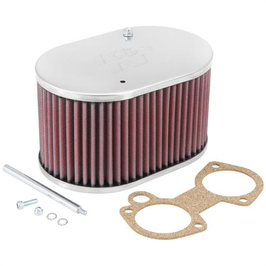 K&N 56-9107 Air Filter Assembly, 4in Tall, Red, Oval