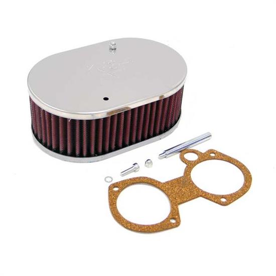 K&N 56-9147 Air Filter Assembly, 2.5in Tall, Red, Oval