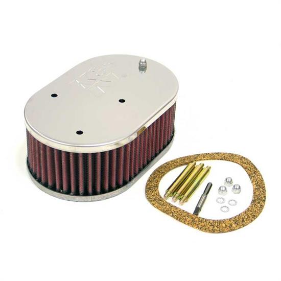 K&N 56-9151 Air Filter Assembly, 2.5in Tall, Red, Oval