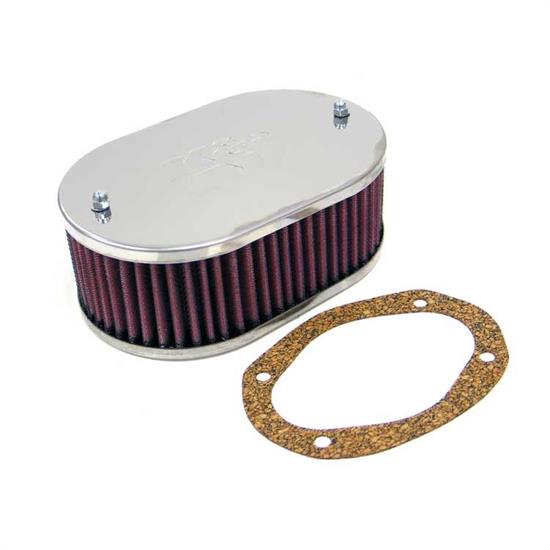 K&N 56-9168 Air Filter Assembly, 2.5in Tall, Red, Oval