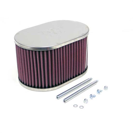 K&N 56-9253 Air Filter Assembly, 4in Tall, Red, Oval